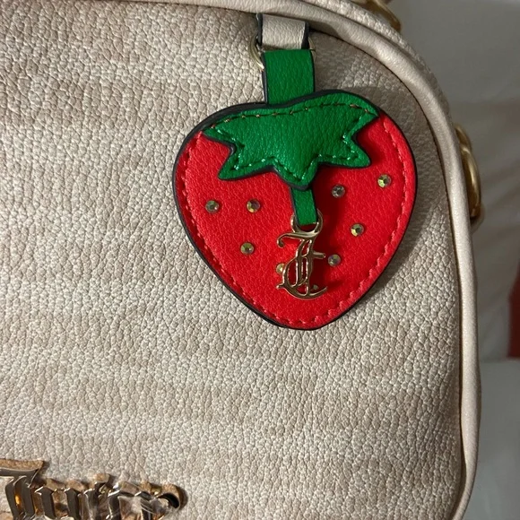 NWT Juicy Couture Tan Mini Bag with Strawberry Accent - Picture 3 of 3